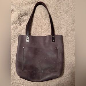 Portland Leather Goods Small Classic Tote Gray RARE